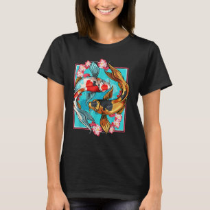 Japanese Koi Carp Fish Nishikigoi Aesthetic Cherry T-Shirt