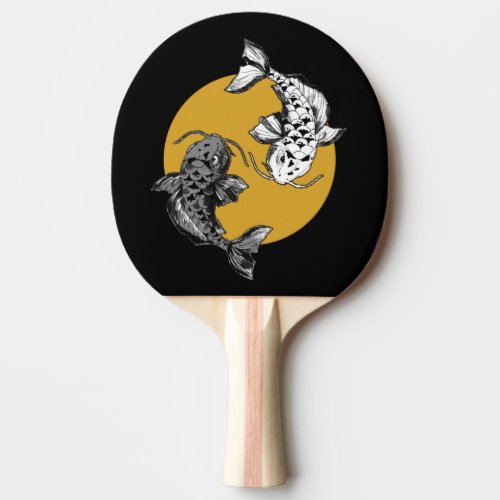 Japanese Koi Carp Sun Circle Ping Pong Paddle