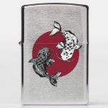 Japanese Koi Carps Fish Circle Zippo Lighter
