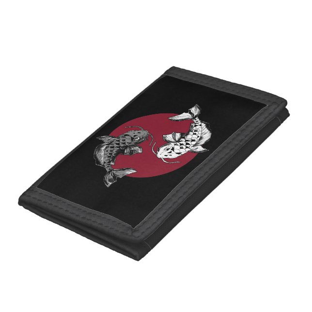 Japanese Koi Carps Tattoo Trifold Wallet (Bottom)