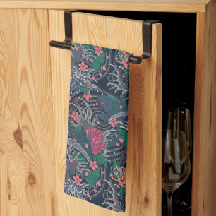 Japanese Koi & Chrysanthemums Kitchen Towel