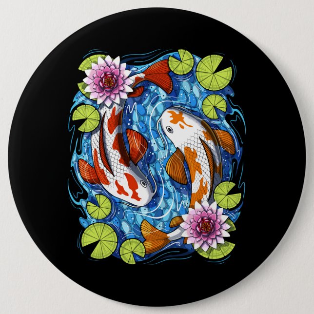 Japanese Koi Fish Button (Front)