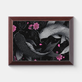 Japanese Koi Fish Dark Mode Award Plaque
