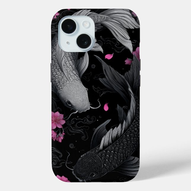 Japanese Koi Fish Dark Mode Case-Mate iPhone Case (Back)