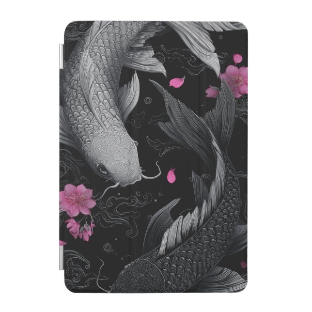 Japanese Koi Fish Dark Mode iPad Mini Cover (Front)