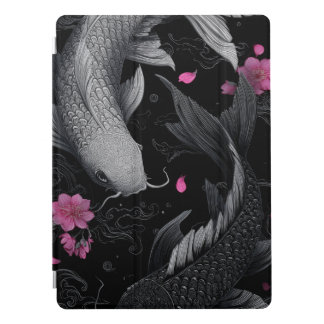Japanese Koi Fish Dark Mode iPad Pro Cover