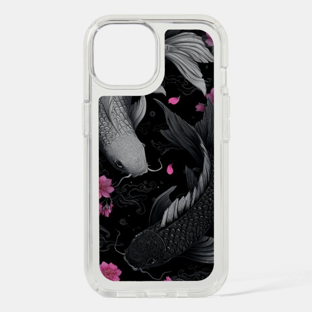Japanese Koi Fish Dark Mode Speck iPhone Case (Front)