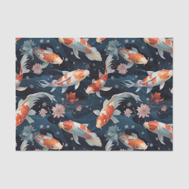 Japanese Koi Fish Decoupage Tissue Paper (Front)