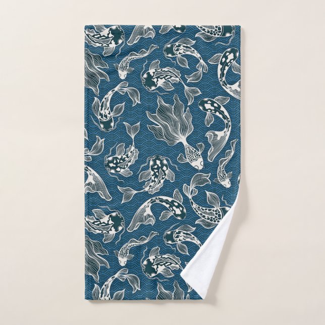 Japanese Koi Fish Hand Towel (Hand Towel)