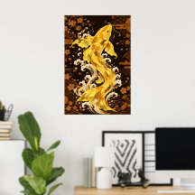 Japanese Koi Fish in Ornate Traditional Patterns