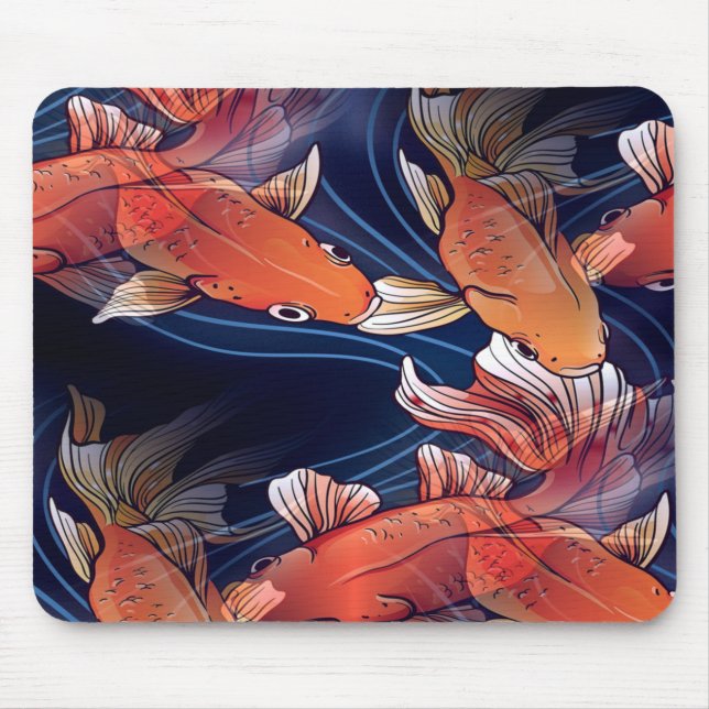 Japanese Koi Fish Mouse Pad (Front)