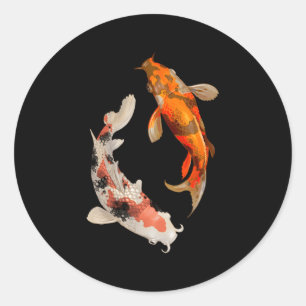 Japanese Koi Fish Nishikigoi Yin Yang Carp Classic Round Sticker