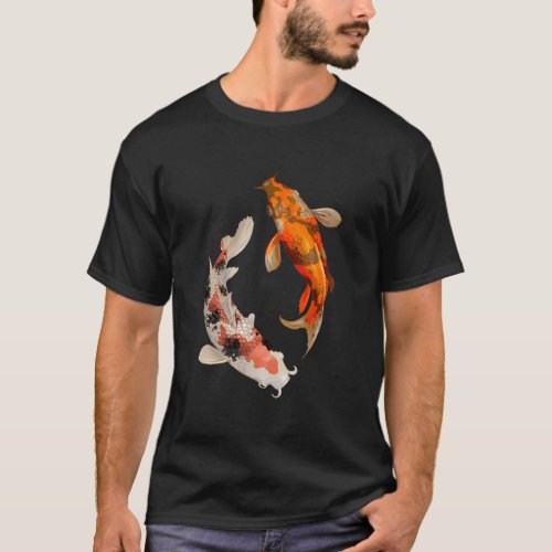 Japanese Koi Fish Nishikigoi Yin Yang Carp T_Shirt