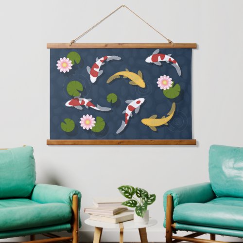 Japanese Koi Fish Pond 2 Hanging Tapestry