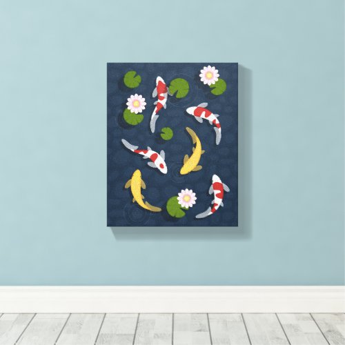 Japanese Koi Fish Pond 3 Canvas Print