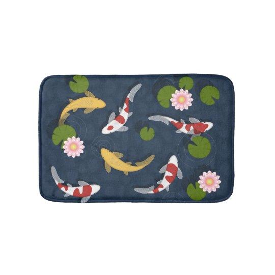 Japanese Koi Fish Pond Bathroom Mat