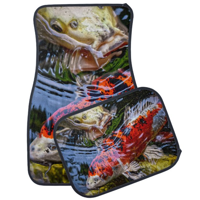 Japanese Koi Fish Pond Car Floor Mat (Set)