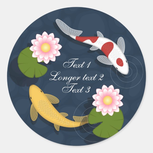 Japanese Koi Fish Pond Classic Round Sticker (Front)