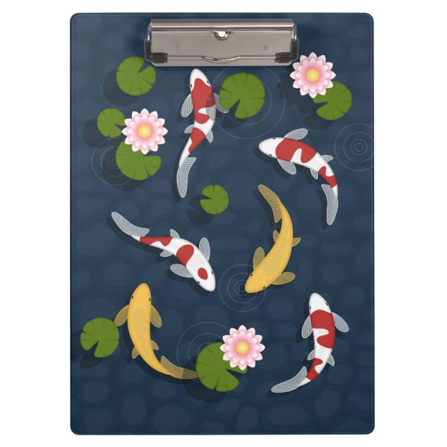 Japanese Koi Fish Pond Clipboard (Front)