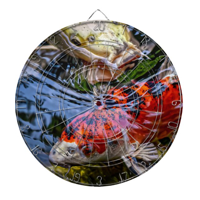 Japanese Koi Fish Pond Dart Board (Front)