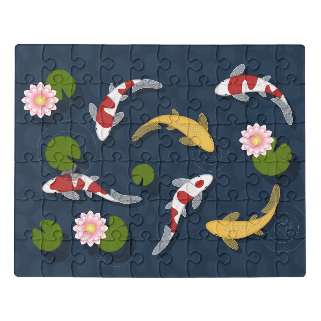 Japanese Koi Fish Pond Jigsaw Puzzle (Puzzle Horizontal)