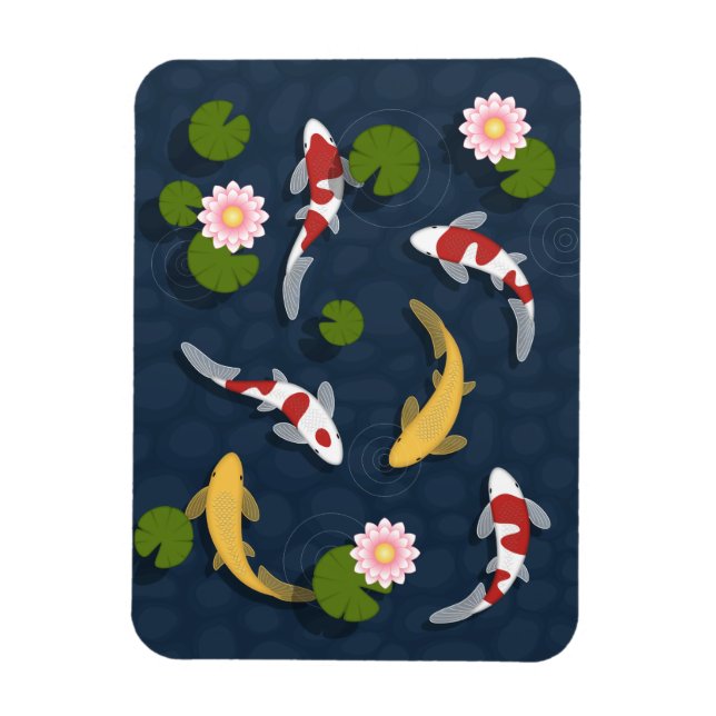 Japanese Koi Fish Pond Magnet (Vertical)