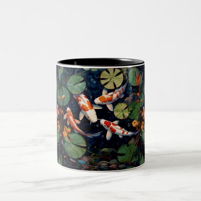 Japanese Koi fish pond Mug (Center)