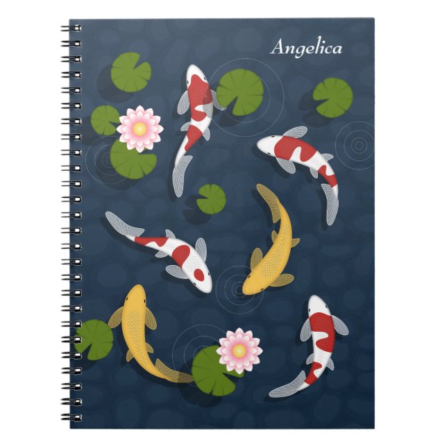 Japanese Koi Fish Pond Notebook (Front)