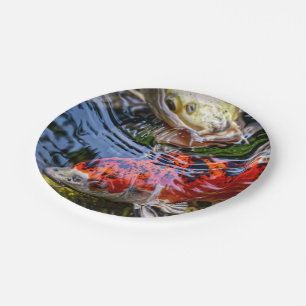 Japanese Koi Fish Pond Paper Plates