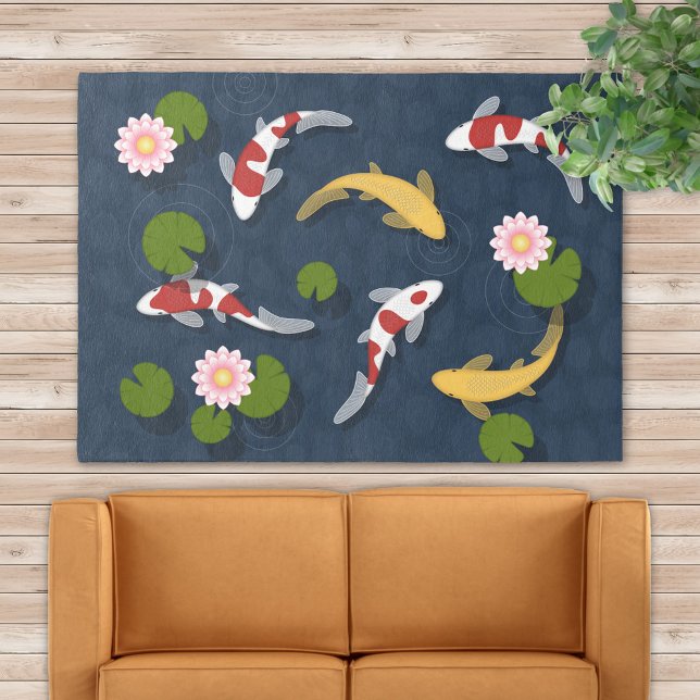 Japanese Koi Fish Pond Rug (Creator Uploaded)