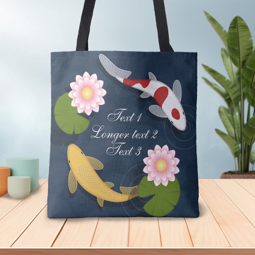 Japanese Koi Fish Pond Tote Bag