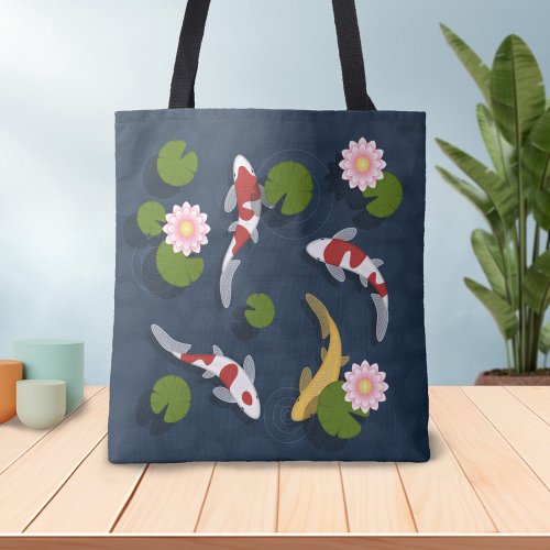 Japanese Koi Fish Pond Tote Bag