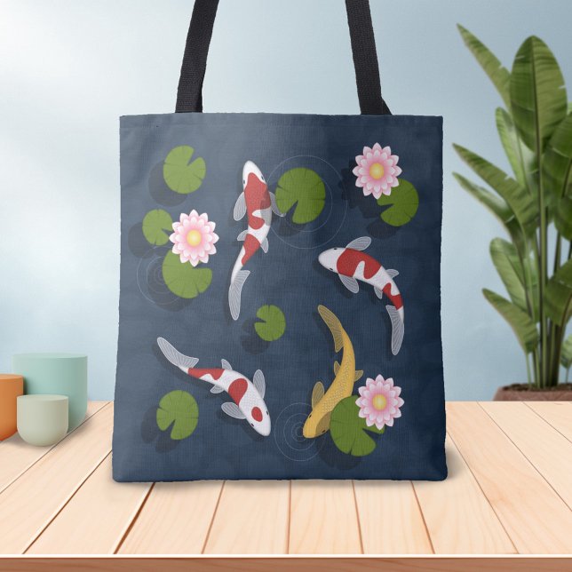 Japanese Koi Fish Pond Tote Bag (Creator Uploaded)