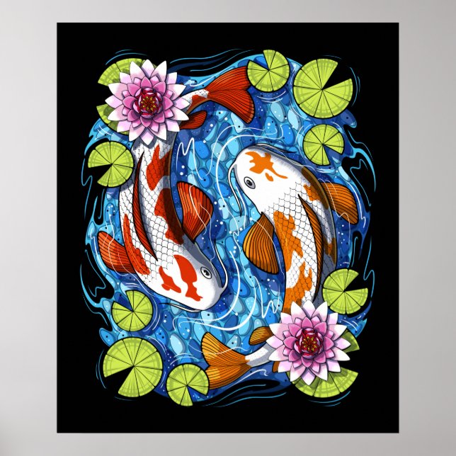 Japanese Koi Fish Poster (Front)