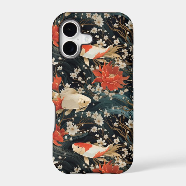 Japanese Koi Fish Seamless Pattern Iphone Case (Back)