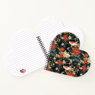 Japanese Koi Fish Seamless Pattern Notebook
