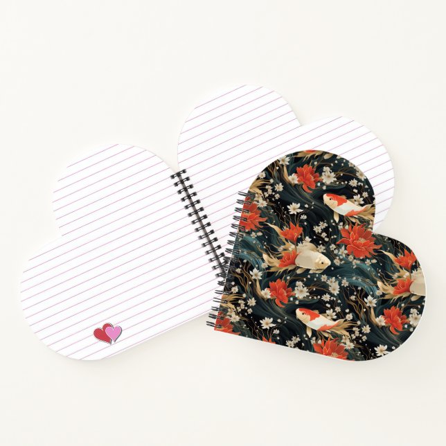 Japanese Koi Fish Seamless Pattern Notebook (Inside)