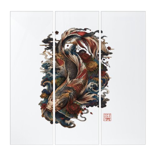 Japanese Koi Fish | Traditional Japanese Tattoo Triptych