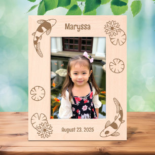 Japanese Koi Fish Water Lily 5x7 Engraved Frames