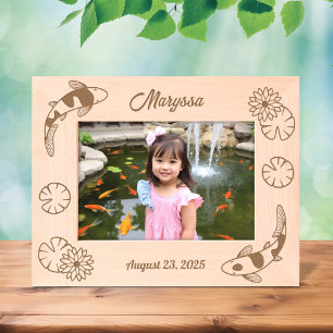 Japanese Koi Fish Water Lily 7x5 Engraved Frames