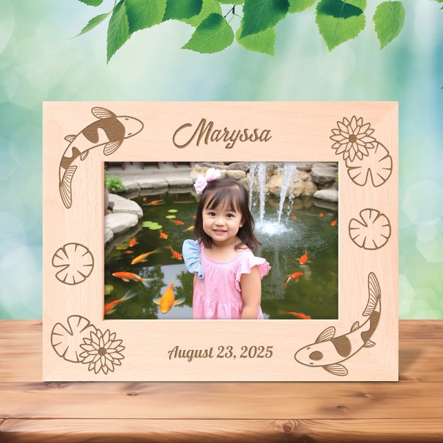 Japanese Koi Fish Water Lily 7x5 Engraved Frames (Creator Uploaded)