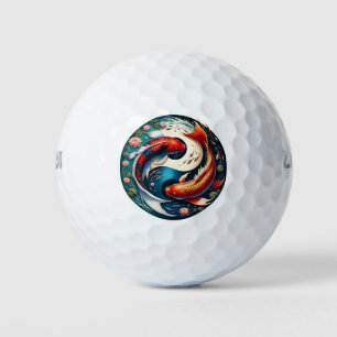 Japanese Koi Fish Yin Yang Golf Balls