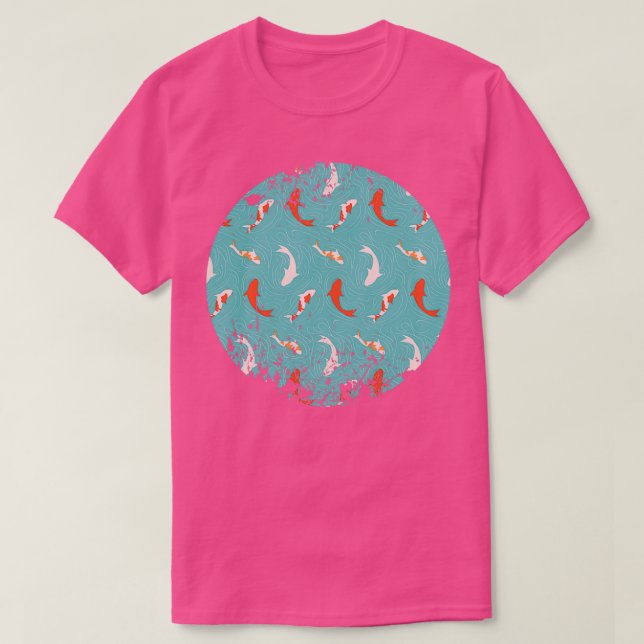 Japanese Koi Fish Ying amp Yang Pattern T-Shirt (Design Front)