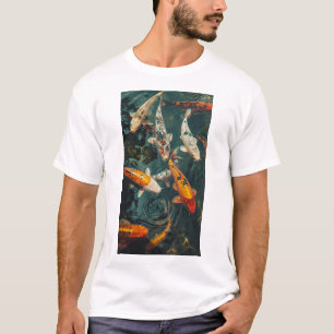Japanese Koi Fishes Swimming Upstream T-shirt