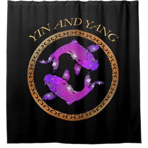 Japanese koi goldfish Yin and Yang Shower Curtain