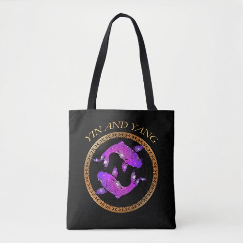 Japanese koi goldfish Yin and Yang Tote Bag