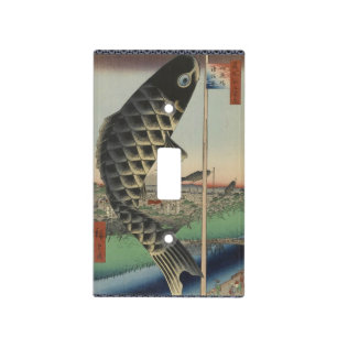 Japanese Koi Hiroshige Fish Festival Flag Light Switch Cover