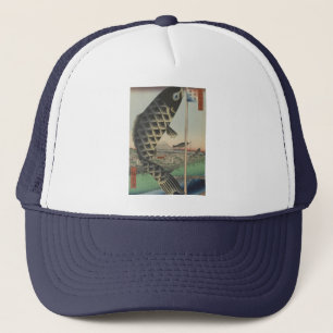 Japanese Koi Hiroshige Fish Festival Flag Trucker Hat