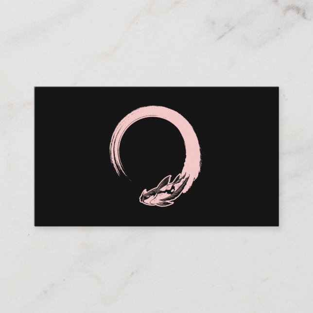 Japanese Koi Kawaii Enso Circle Business Card (Front)