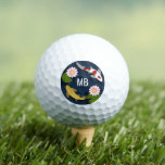 Japanese Koi Monogram Initials Golf Balls<br><div class="desc">Beautiful minimalistic vector illustration of colorful Japanese koi fish swimming among the water lilies in a pond. Koi is a brightly colored ornamental variety carp domesticated in Japan. Customizable initials.</div>